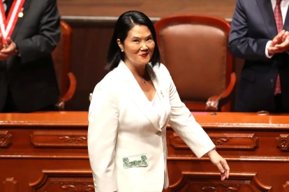 La presidenta electa de Perú, Keiko Fujimori, reacciona este miércoles, en Lima (Perú).