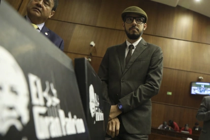 El entonces dueño de La Posta, Andersson Boscán, compareció ante la Comisión Ocasional por la Verdad en el proceso de juicio político del caso contra el presidente Guillermo Lasso, el 13 de febrero de 2023.