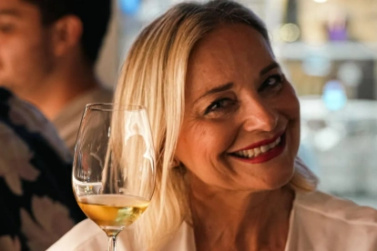 Entre las letras, la pizza y el vino, Antonella Amodio durante su visita en Guayaquil