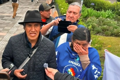 Lauro Sigcha, presidente de la Federación de Organizaciones Indígenas y Campesinas del Azuay (FOA), expresó el rechazo de la organización al Tratado de Libre Comercio entre Ecuador y Canadá.
