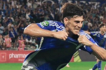 Guerrico anotó el 1-1 para Emelec en el duelo ante Deportivo Cuenca.