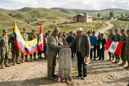 Dos generaciones rinden homenaje a la memoria en la frontera entre Ecuador y Perú.