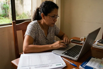Referencial.Afiliado revisa en línea su historial laboral del IESS para verificar aportaciones y detectar meses faltantes.