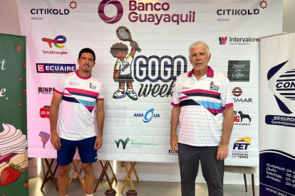 Andrés Gómez (i), director y mentalizador del torneo estuvo acompañado de su hijo, Emilio, en a presentación.