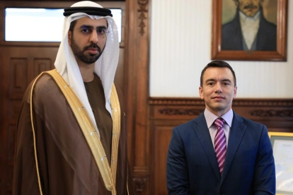 El ministro de Inteligencia Artificial de Emiratos Árabes Unidos se reunió con autoridades ecuatorianas en Quito para explorar acuerdos de cooperación.