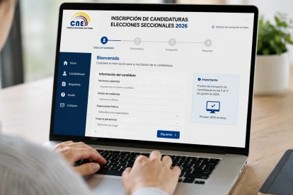 El CNE habilitó un sistema en línea para la inscripción de candidaturas a las Elecciones Seccionales 2027, cuyo plazo permanecerá abierto hasta el 17 de agosto.