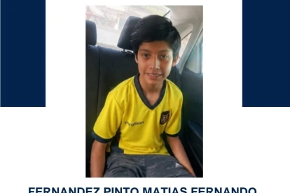 Matías Fernández Pinto, de 14 años, desapareció en Quito el 4 de agosto de 2026.