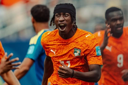 Yan Diomande durante un partido del Mundial de Estados Unidos, México y Canadá 2026.