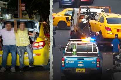 ATM sanciona a taxi captado con dos pasajeros en la cajuela en Guayaquil.