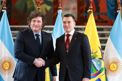 Los presidentes de Ecuador y Argentina, Daniel Noboa y Javier Milei, mantuvieron este jueves 6 de agosto una reunión oficial