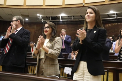 La ministra de Gobierno, Nataly Morillo, fue invitada a la sesión solemne de la Asamblea Nacional.