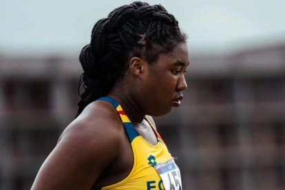 Belsy Rodríguez durante su participación en la final de impulso de bala del Campeonato Mundial Sub-20 de Atletismo, disputado en Oregón, Estados Unidos.
