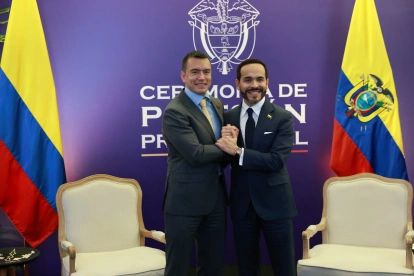 El presidente Daniel Noboa mantuvo un encuentro con el nuevo presidente de Colombia Abelardo de la Espriella.