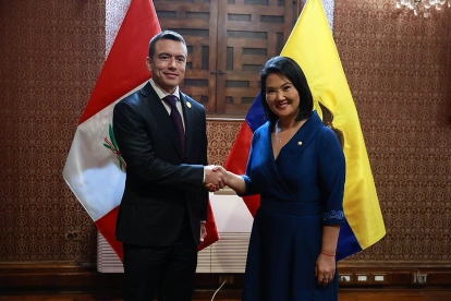 El presidente Daniel Noboa mantuvo una reunión bilateral con la presidenta de Perú, Keiko Fujimori, el pasado 28 de julio.