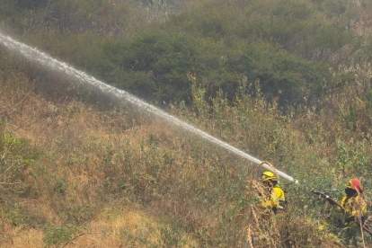 El incendio forestal en el sector de Rayocucho, Calacalí, se mantiene activo desde el 10 de agosto.