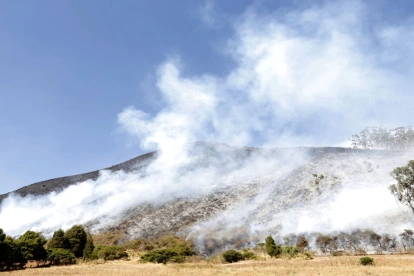 En el sector de Rayocucho, en Calacalí, el fuego fue controlado. No se registran líneas de propagación activas.