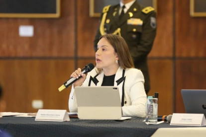 Mishel Mancheno presentó la nueva agenda legislativa de la Asamblea Nacional para los próximos 10 meses.