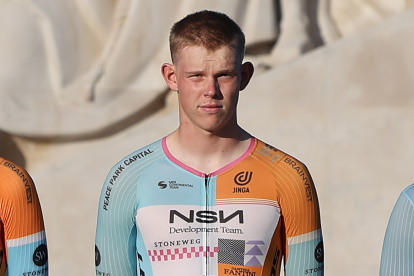 Finlay Tarling, ciclista británico de 19 años, antes del accidente que terminó con su vida durante la Volta a Portugal.