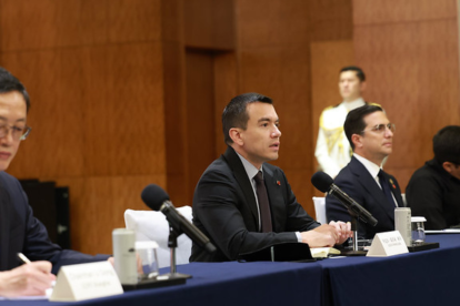 El presidente ecuatoriano participa en el seminario económico China-Ecuador.