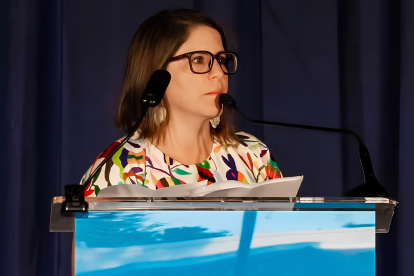 Juanita Goebertus, directora para las Américas de Human Rights Watch, en un foro internacional sobre derechos humanos.