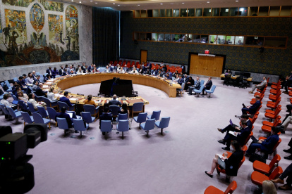 El Consejo de Seguridad de las Naciones Unidas celebró una reunión de emergencia sobre la guerra entre Ucrania y Rusia en la sede de la ONU en Nueva York, el 27 de julio de 2026.