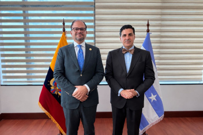 John Reimberg recibió en Ecuador al secretario de la CPI Osvaldo Zavala Giler para tratar temas del país.