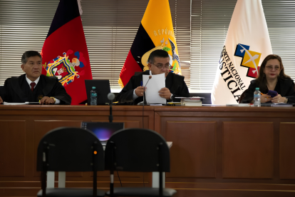 Tribunal de la Corte Nacional durante la audiencia del caso Sinohydro.