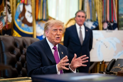 El presidente Donald Trump en su despacho en la Casa Blanca.
