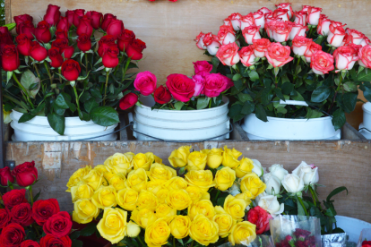 Imagen referencial. Puesto de flores.
