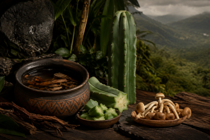 Referencial. Ayahuasca, San Pedro y hongos psilocibios son utilizados en Ecuador en ceremonias y prácticas que prometen sanación emocional.