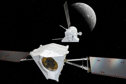 Separación del módulo de transferencia a Mercurio de BepiColombo.