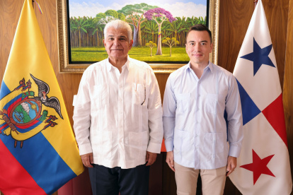 El presidente de Panamá, José Raúl Mulino, y de Ecuador, Daniel Noboa, se reunieron en Guayaquil este viernes 4 de septiembre.