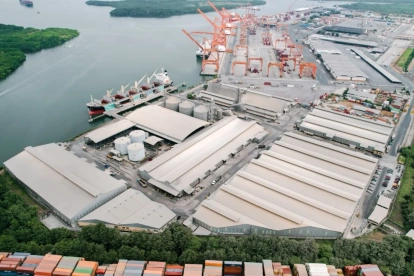 Vista aérea del Terminal Granelero y Multipropósito (TGM), concesionado a Andipuerto.