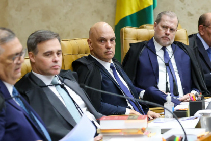 Integrantes del Supremo Tribunal Federal (STF) de Brasil durante una sesión este martes en Brasilia (Brasil).