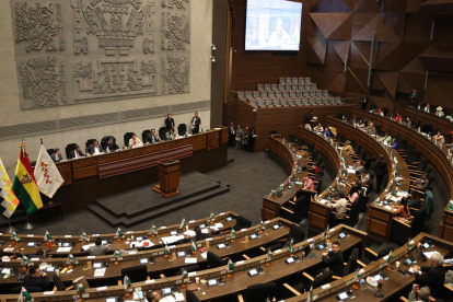 Senadores participan en una sesión este miércoles, en La Paz (Bolivia).