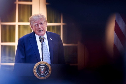 El presidente de EE.UU., Donald Trump, durante un acto con cazadores y pescadores el 17 de septiembre de 2026 en la Casa Blanca en Washington, DC, EE. UU.