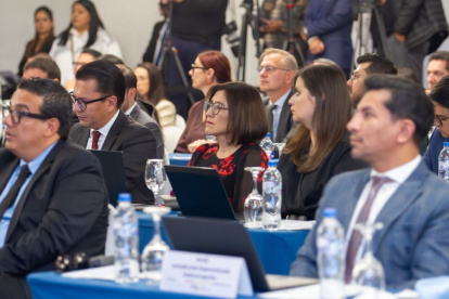 Varios jueces anticorrupción, entre estos Silvana Velasco, en un curso sobre lavado de activos, en 2025.Cortesía
