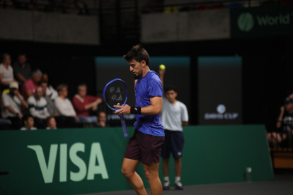 El tenista ecuatoriano Andrés León no pudo en su partido de singles.