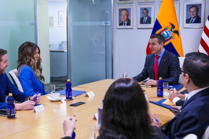 El presidente Daniel Noboa con Kristi Noem, en Estados Unidos, el 22 de septiembre del 2026.