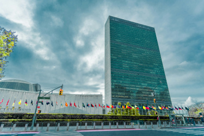Fotografía cedida por Nils Huenerfuerst que muestra el edificio de las Naciones Unidas en Nueva York (EE.UU.). EFE/ Nils Huenerfuerst