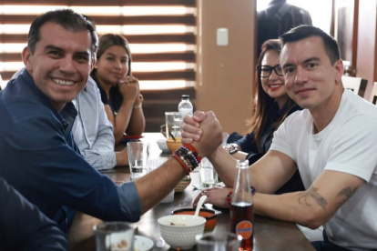 El presidente Daniel Noboa ya participa de encuentros junto a candidatos de ADN, como Harold Burbano, candidato a la Alcaldía de Quito.