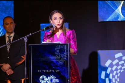 María Paz Jervis, presidenta de la Cámara de Industrias y Producción, en el discurso po los 90 años del gremio.