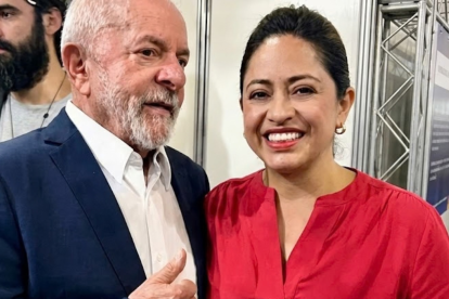 Paola Pabón compartió una fotografía junto al presidente de Brasil, Luiz Inácio Lula de Silva.