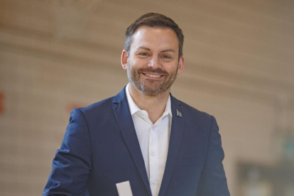 Fotografía difundida en la cuenta oficial en X @PaulPlamondon del líder del Partido Quebequés (PQ), Paul St-Pierre Plamondon.