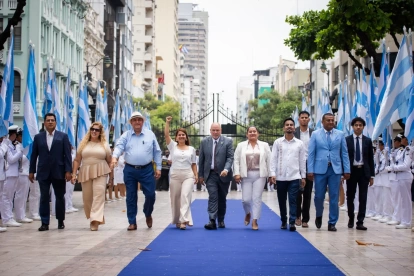 Ceremonia: La Unción Cívica se realizó en el parque Centenario sin la presencia de la alcaldesa subrogante, Tatiana Coronel.
