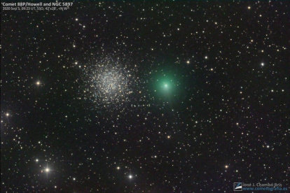 El cometa 88P/Howell se acercó a la Tierra a unos 224 millones de kilómetros, pero su escaso brillo dificulta observarlo.