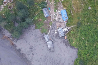 Nueva inundación en Nepal por desbordamiento del río Budhi Gandaki.