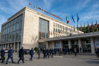 La sede de la Organización de las Naciones Unidas para la Alimentación y la Agricultura (FAO) en Roma acoge el Foro Mundial.