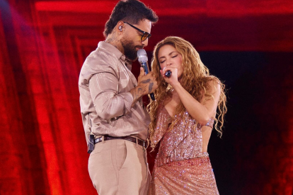 La aparición del cantante urbano Maluma en el concierto de Shakira en Madrid fue uno de los momentos destacados de la noche.