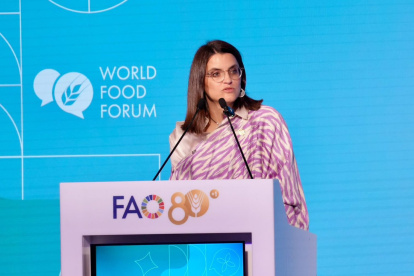 María José Pinto lidera a Ecuador en la FAO, este 12 de octubre, en Roma, para atraer inversiones.